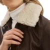 Womens Brown A2 Leather Flight Jacket Fur webp
