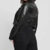 Womens Cropped Biker Jacket Back webp
