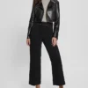 Womens Cropped Biker Jacket Stand webp