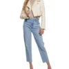 Womens Cropped White Leather Biker Jacket Inner webp