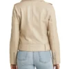 Womens Leather Beige Leather Motorcycle Jacket Back webp