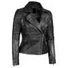 Womens Leather Biker Jacket Black Style webp