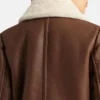 Womens Leather Brown Shearling Jacket Fur webp