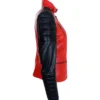 Womens Motorcycle Red And Black Biker Jacket Side webp