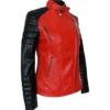 Womens Motorcycle Red And Black Biker Jacket Style webp