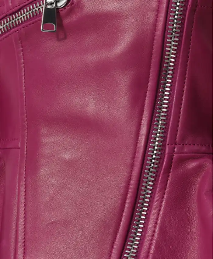 Womens Pink Peplum Leather Jacket Zipper webp Womens Pink Peplum Leather Jacket Zipper webp