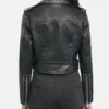 Womens Studded Biker Jacket Back webp