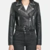 Womens Studded Biker Jacket Zipper webp