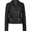Womens Stylish Quilted Black Leather Jacket Main webp