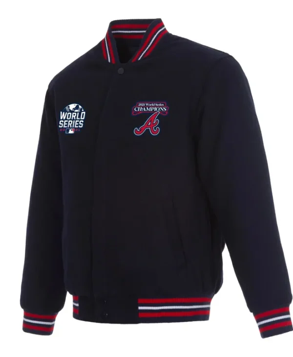 atlanta braves 2021 world series champions navy jacket