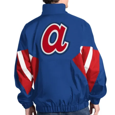 atlanta braves cooperstown chief royal half zip pullover