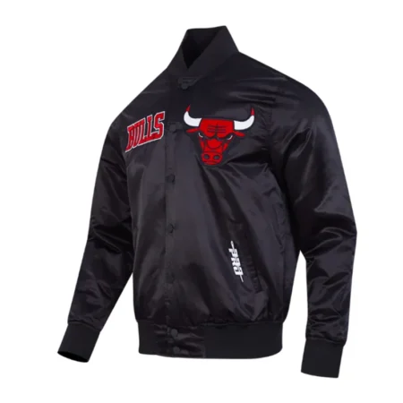 chicago bulls souvenir black satin jacket