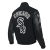 chicago white sox animal print varsity black jacket