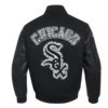 chicago white sox animal print varsity wool leather jacket