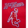 classic rib houston rockets red and white jacket