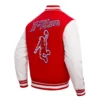 classic rib houston rockets red and white varsity jacket
