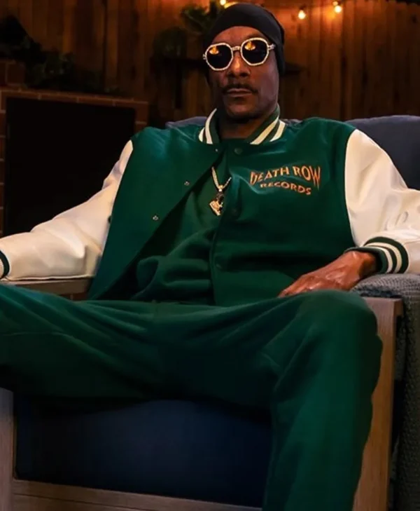death row records snoop dogg green varsity jacket