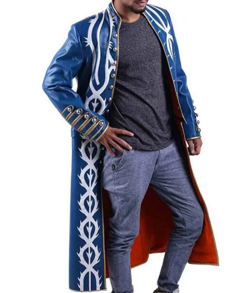 devil may cry 3 vergil blue leather coat scaled