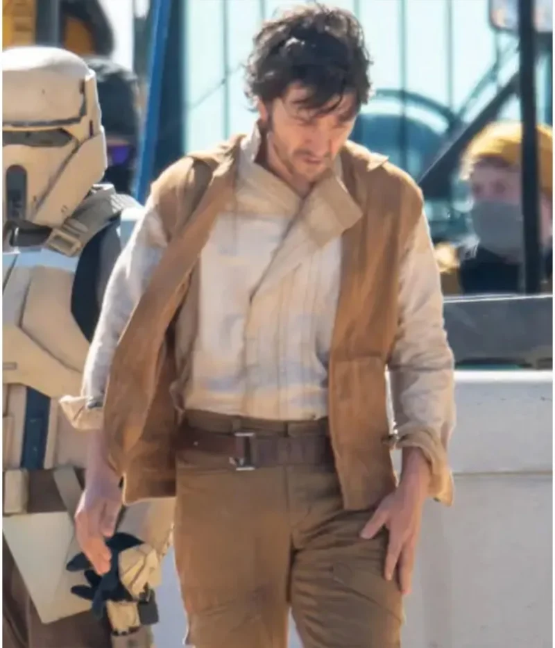 diego luna andor brown wool hooded vest scaled