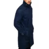 Men s Double Breasted Navy Blue Trench Coat