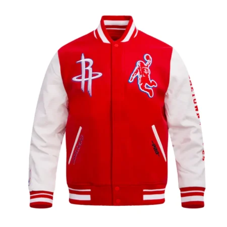houston rockets classic rib varsity jacket