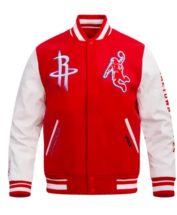 houston rockets classic rib varsity jacket