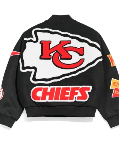 kansas city chiefs pennant black varsity wool jacket