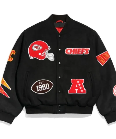 kansas city chiefs pennant varsity jacket