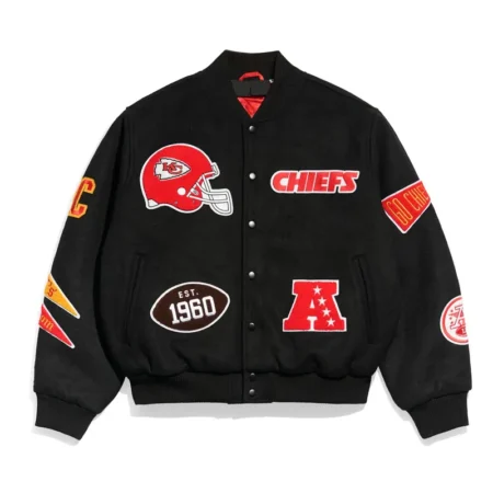kansas city chiefs pennant varsity jacket