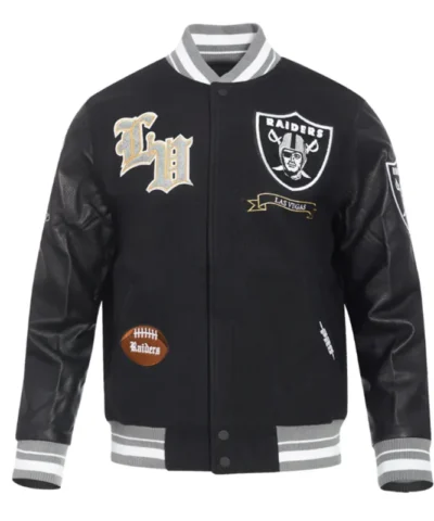 las vegas raiders prep varsity jacket