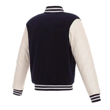 lehigh valley ironpigs navy and white varsity jacket