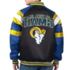 los angeles rams g iii faux varsity leather jacket