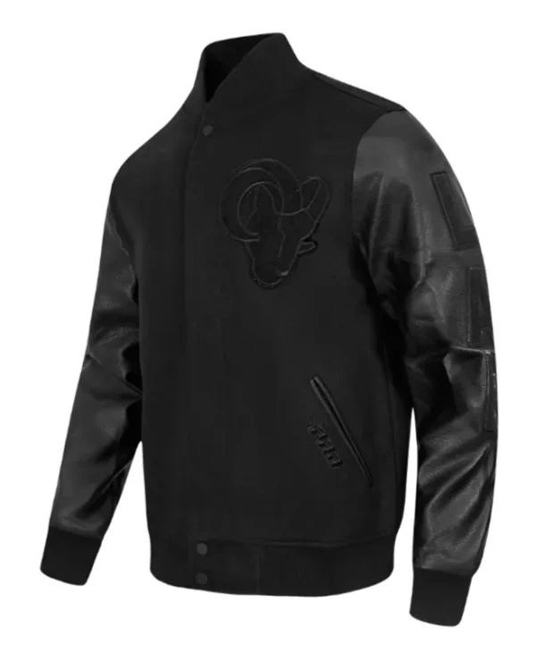 los angeles rams triple varsity jacket