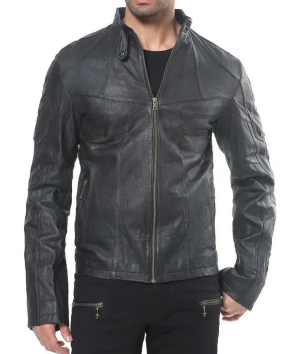 mens black studded leather jacket scaled