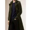 Men s Belted Fashion Corduroy Green Coat