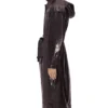 Men s Shiny Belted Trench Coat with Removable Hood