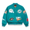 miami dolphins pennant varsity jacket