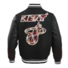 miami heat prep varsity wool leather jacket