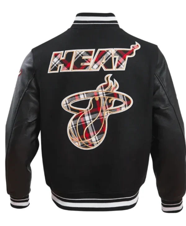 miami heat prep varsity wool leather jacket