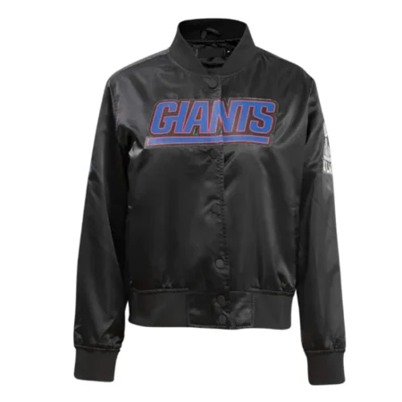 new york giants classic black satin jacket