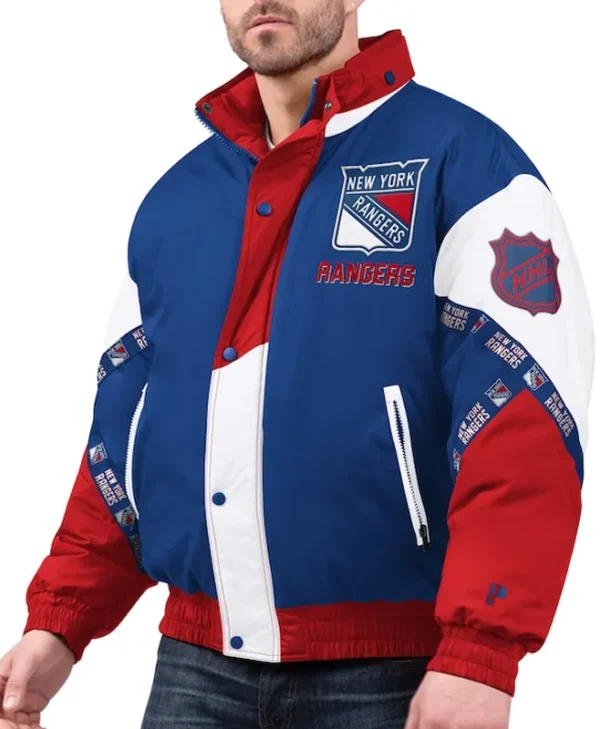 new york rangers pro player tape hoodie jacket