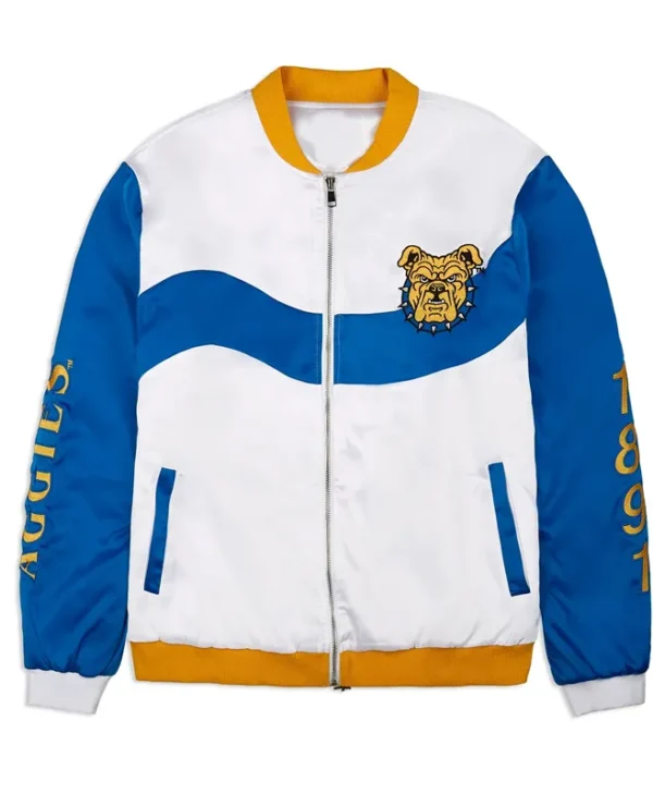 NC A T Aggie White Bomber Jacket