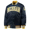 o line michigan wolverines navy satin jacket