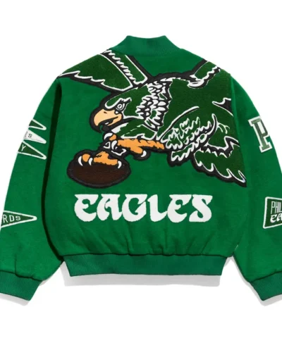 philadelphia eagles pennant kelly green varsity wool jacket