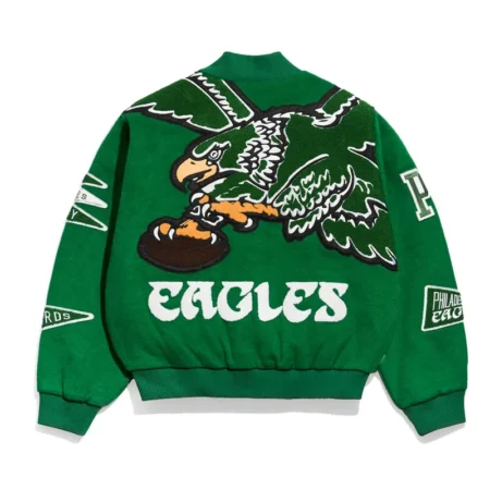 philadelphia eagles pennant kelly green varsity wool jacket