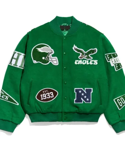 philadelphia eagles pennant varsity jacket