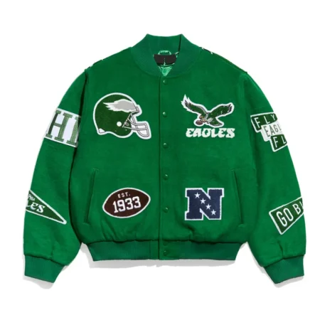 philadelphia eagles pennant varsity jacket