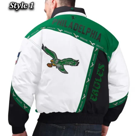 philadelphia eagles pro player tape white and green hoodie jacket