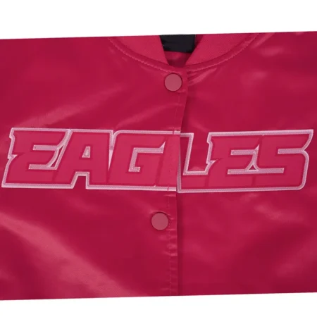 philadelphia eagles triple pink bomber satin jacket