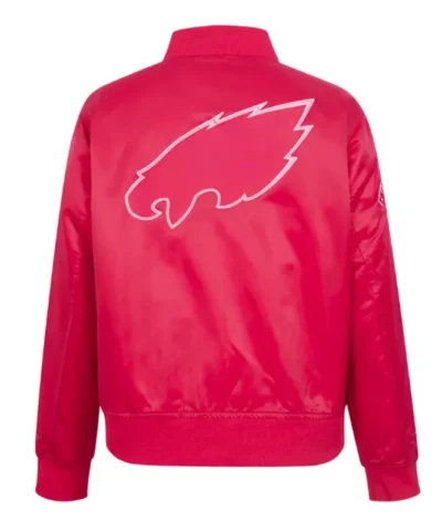 philadelphia eagles triple pink satin jacket